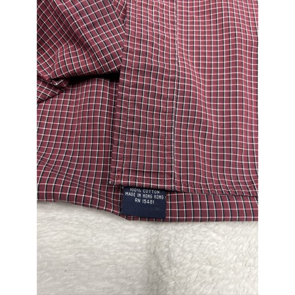 Vintage Y2K Tommy Hilfiger Red Check Plaid Button Down Shirt Men's Size Large - Picture 4 of 9